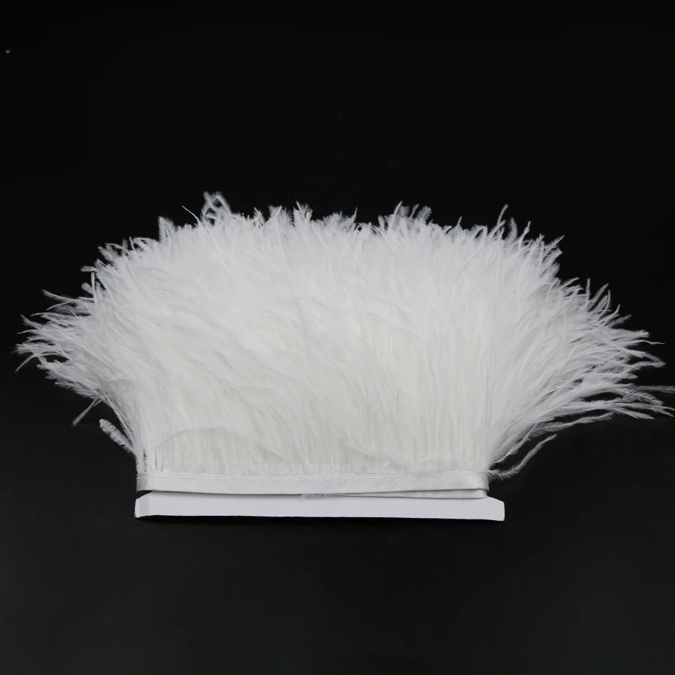 5yards White Ostrich Feathers Fringe Trims Fluffy Feather Headdress Costume Accessories Decoration Ribbon Wedding Decorative | Дом и сад