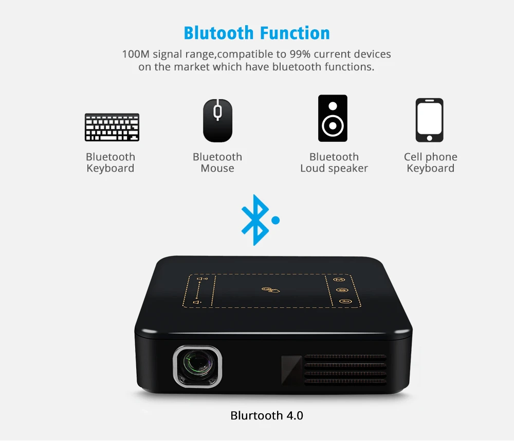 ThundeaL T20 DLP проектор Android 7 мини светодиодный WiFi T5 проектор Bluetooth 2K 4K 3D портативный DLP-100 проектор батарея домашний кинотеатр