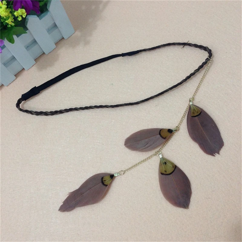 1 шт. ободок с перьями павлина индийский хиппи богемный Национальный Ветер|peacock