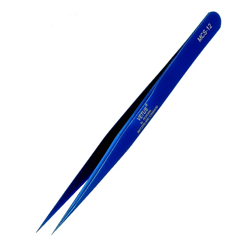 MCS12-Blue 2 стиля, пинцет для наращивания ресниц, 5 цветов, пинцет для наращивания ресниц, накладные ресницы, инструменты для укладки - Цвет: MCS12-Blue