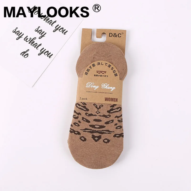 Maylooks Летние Новые Модные леопардовые Хлопковые женские личности ретро невидимые