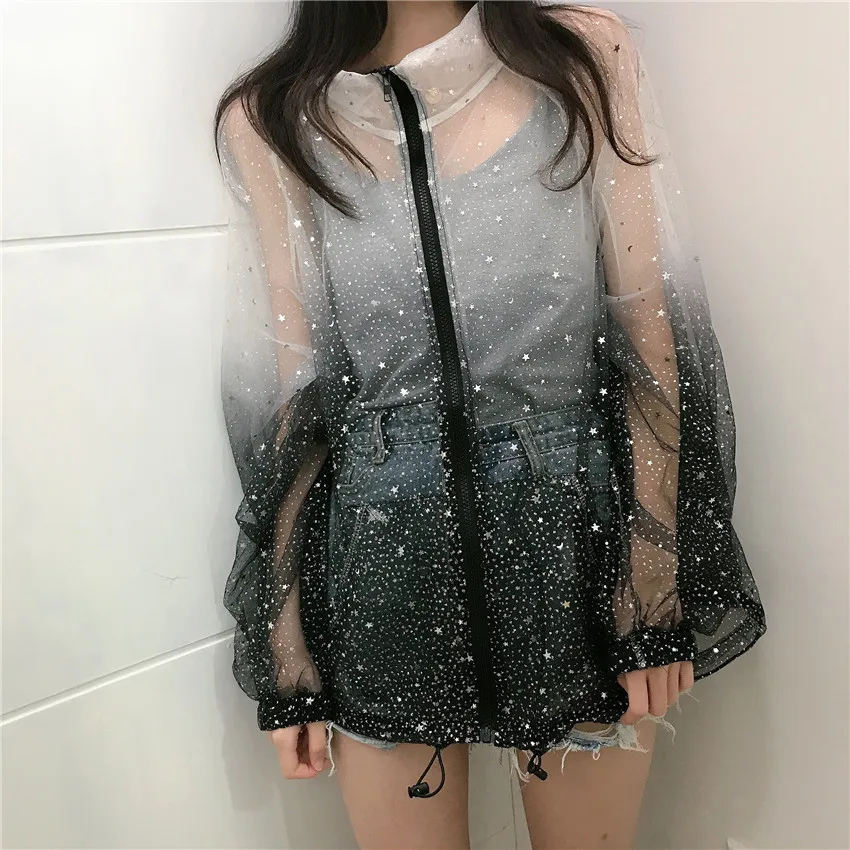 Cheerart прозрачный летний кардиган с блестками блузка куртка женская прозрачная