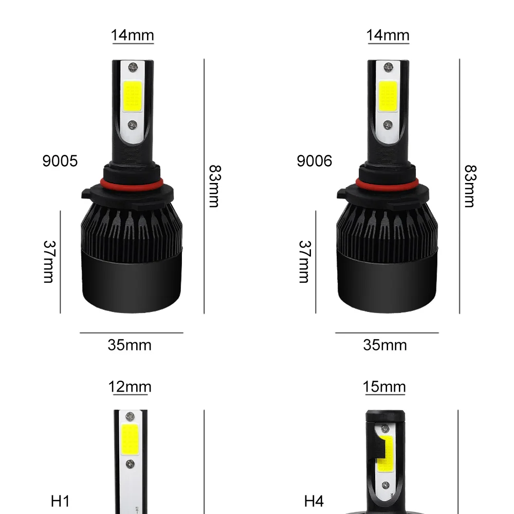 Roadsun авто аксессуары C6 головной светильник светодиодный H7 H4 H1 H11 9005 9006 HB4 HB3 светодиодный светильник лампы 7200LM 6000K 72W фары для автомобиля Тюнинг светильник Инж