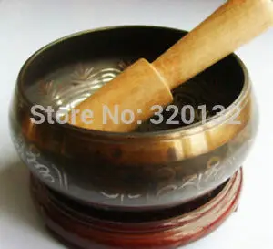 

Nepalese Asian Tibetan Bronze Buddha Mantra Singing Strike Bowl Decoration 5" Diameter Wholesale bronze Bowls