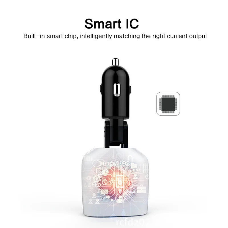 Новый светодиодный смарт-дисплей автомобильное зарядное устройство с двумя