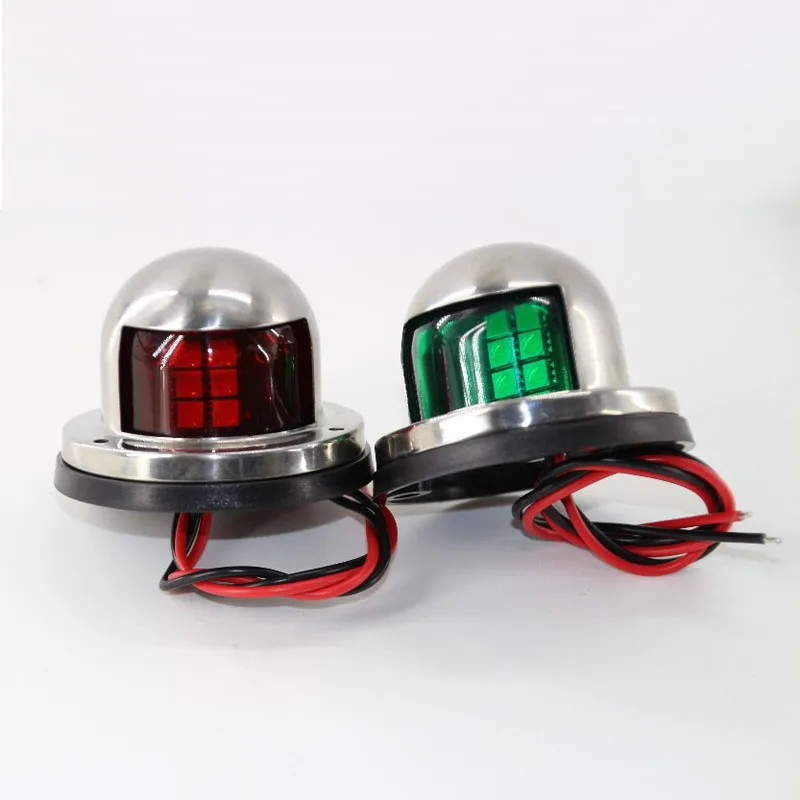 1 пара морской яхты понтон 12V Нержавеющая сталь светодиодный бант навигационные