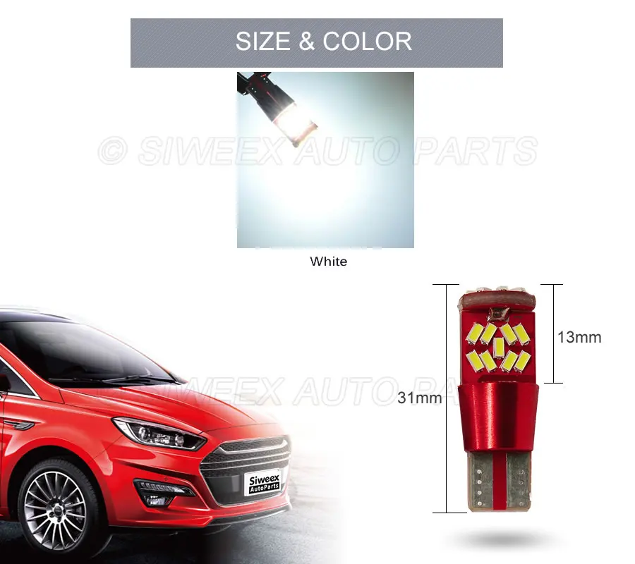 4 шт. высокое качество T10 W5W 194 168 27SMD 3014 Светодиодный белый автомобильный источник