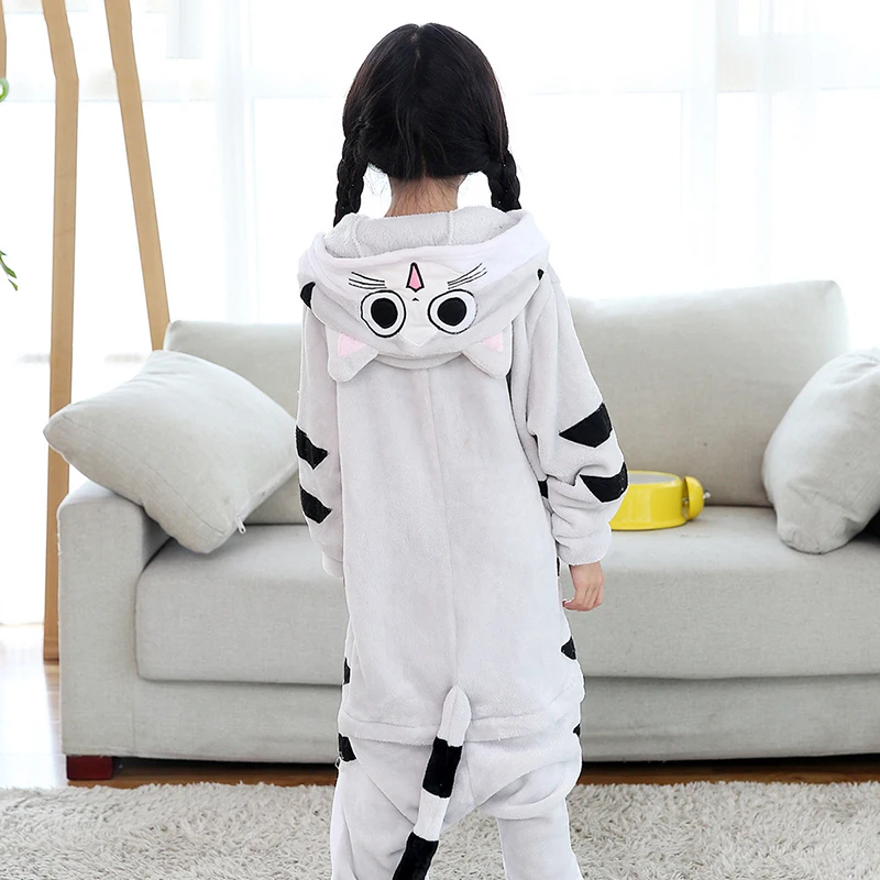 Kids Girls Flannel Pajamas Onesie Baby Hoodie Blanket Sleepwear Winter Children Clothes |