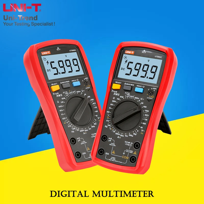 

UNI-T UT890D+/UT890C Digital Multimeter; Manual Range true RMS Digital Electrical Multimeter/NCV/Capacitance/Temperature Test