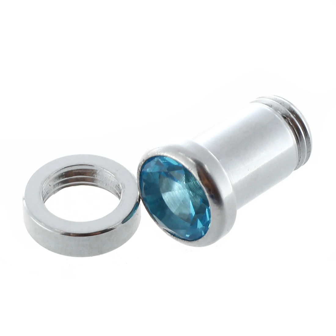 1 пара круглые циркониевые серьги из нержавеющей стали синий 4 калибра (5 мм) |