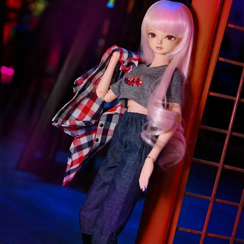 Dream Fairy 1/4 bjd 45 см кукла крутая Девушка Мода Дикий костюм соединение тело с макияж мягкие волосы обувь reborn девушки Blyth куклы игрушки - Цвет: Like a picture