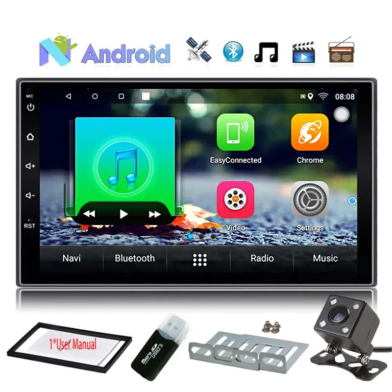 Поддержка dab 2din Android 7 1 автомобильный dvd плеер стерео gps + Wifi Bluetooth RDS FM AM радио