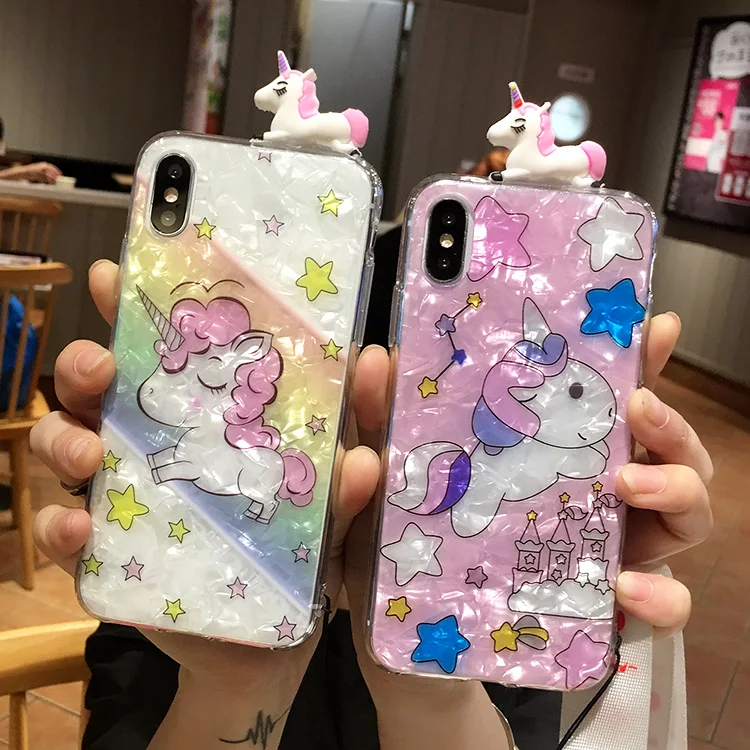 Милый чехол для телефона SAM S10 plus с 3D рисунком единорога Samsung Galaxy S10/S10e/S9 plus/S9/S8
