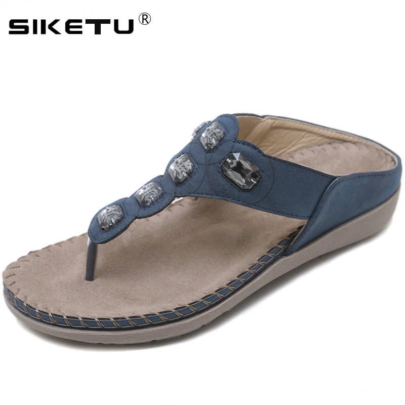 SIKETU/Брендовые женские комфортные туфли пляжные шлепанцы летние модные Вьетнамки