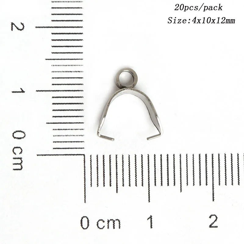 20pcs Clasps Stainless Steel Pendant Pinch Clips Bails Charm Necklace Connectors Beads Jewelry Findings | Украшения и аксессуары