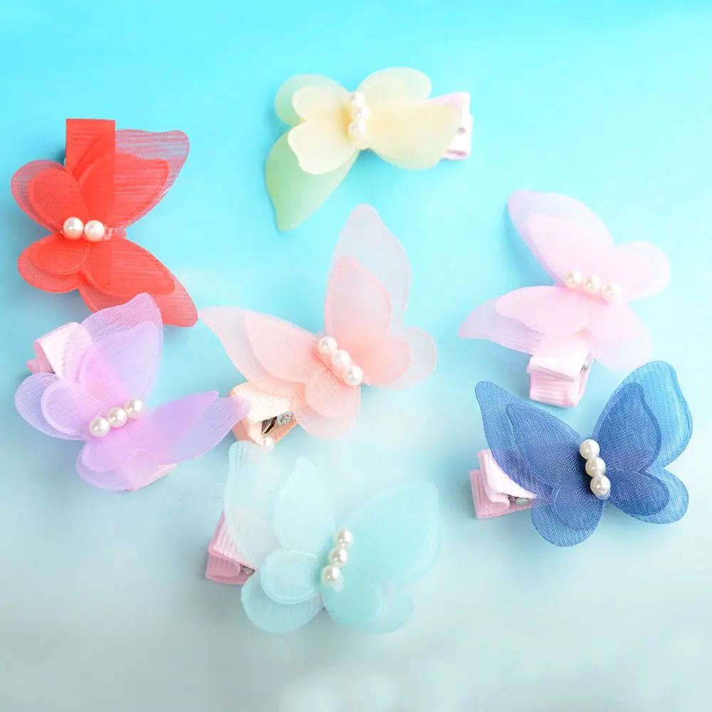 

5 Pcs/lot Candy Color Bow Butterfly Hair Clips Girls' Hair Grips Kids Hairpin Headwear Fashion Accessories