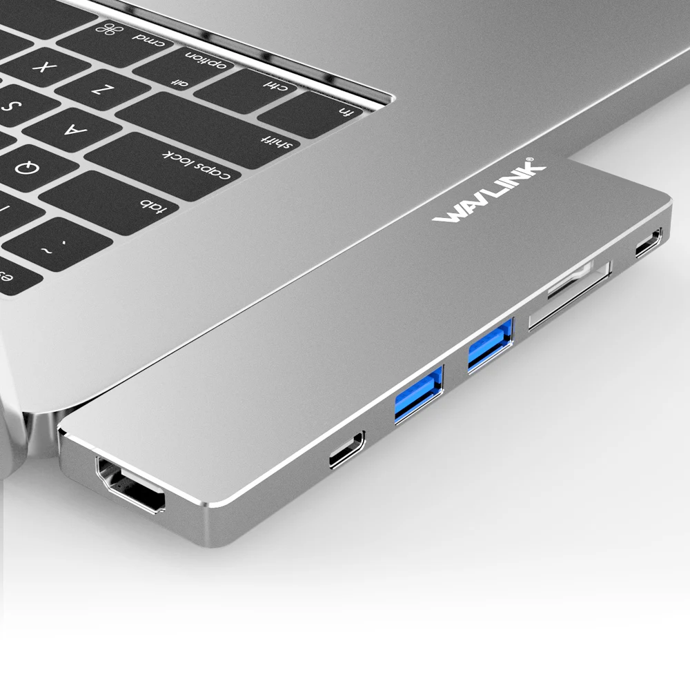 Wavlink двойной USB 3,1 type-C концентратор к HDMI адаптер 4K USB C концентратор ж/SD/Micro SD кард-ридер 7 в 1 для MacBook Pro usb-хаб