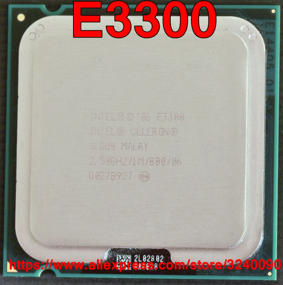 Оригинальный процессор Intel CPU Celeron E3300 2 50 ГГц/1 Мб/800 МГц двухъядерный разъем 775
