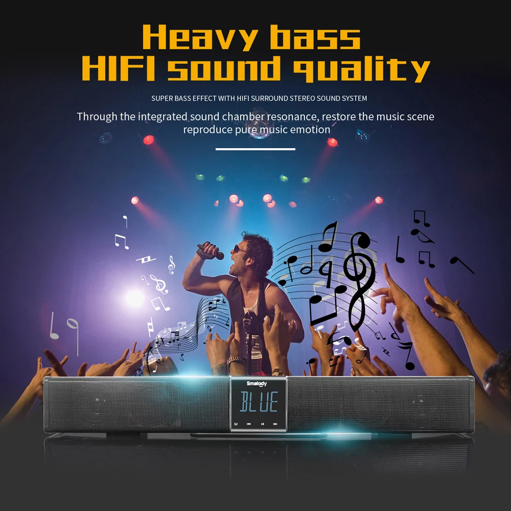 Саундбар 20 Вт с басом Bluetooth колонка музыкальная шкатулка беспроводной