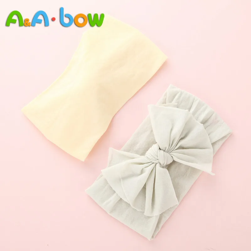 5 шт./лот бант из нейлона для маленьких детей повязка на голову мягкая эластичная