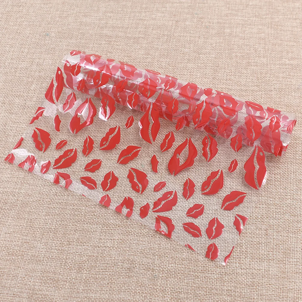 A4 29*21 см модный принт красных губ прозрачная ткань ПВХ для женщин сумка обувь