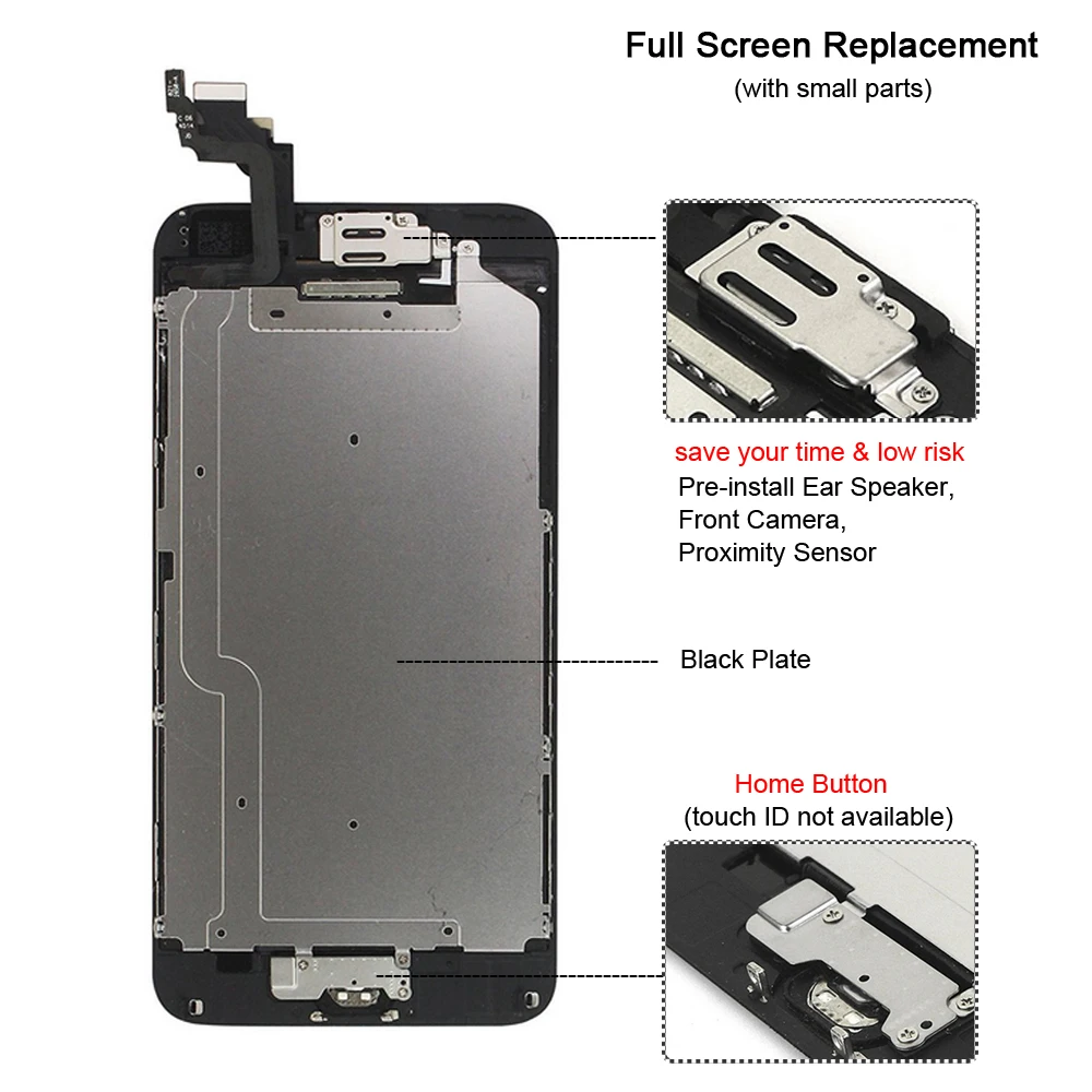 ЖК-экран для iPhone 6 plus ЖК-дигитайзер полная сборка сенсорный экран Замена с
