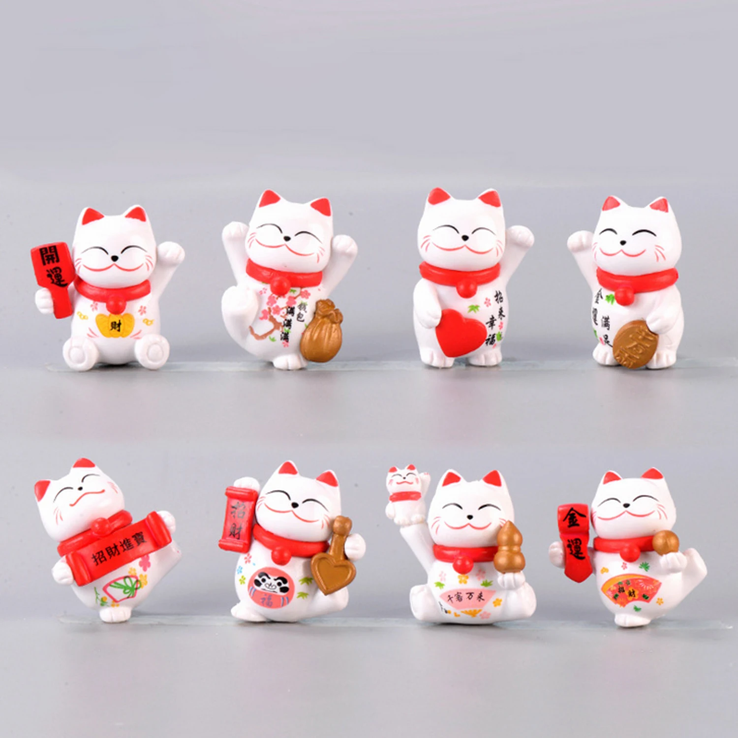 Милая мультяшная кошка на удачу 8 шт. украшения для миниатюрного сказочного сада