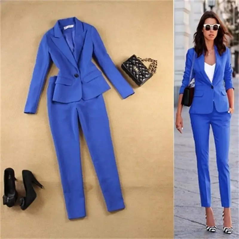 

Fashion women's 2019 spring and autumn new England Slim small suit nine points pants suit/high quality TX79