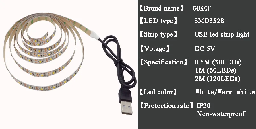 USB Светодиодная лента лампа 2835SMD DC5V гибкий светодиодный светильник лента 1 м 2 м 3 м 4 м 5 М HD ТВ Настольный экран подсветка косой светильник ing