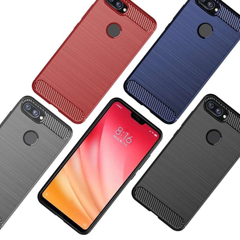 Olege чехол для XiaoMi 8 Lite из углеродного волокна матовый Силиконовый полной защиты Mi