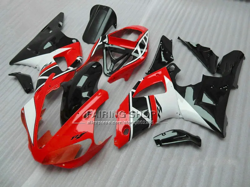 Красные черные части корпуса инъекции для YAMAHA YZF1000 Обтекатели YZFR1 2000 2001 YZF R1 00 01
