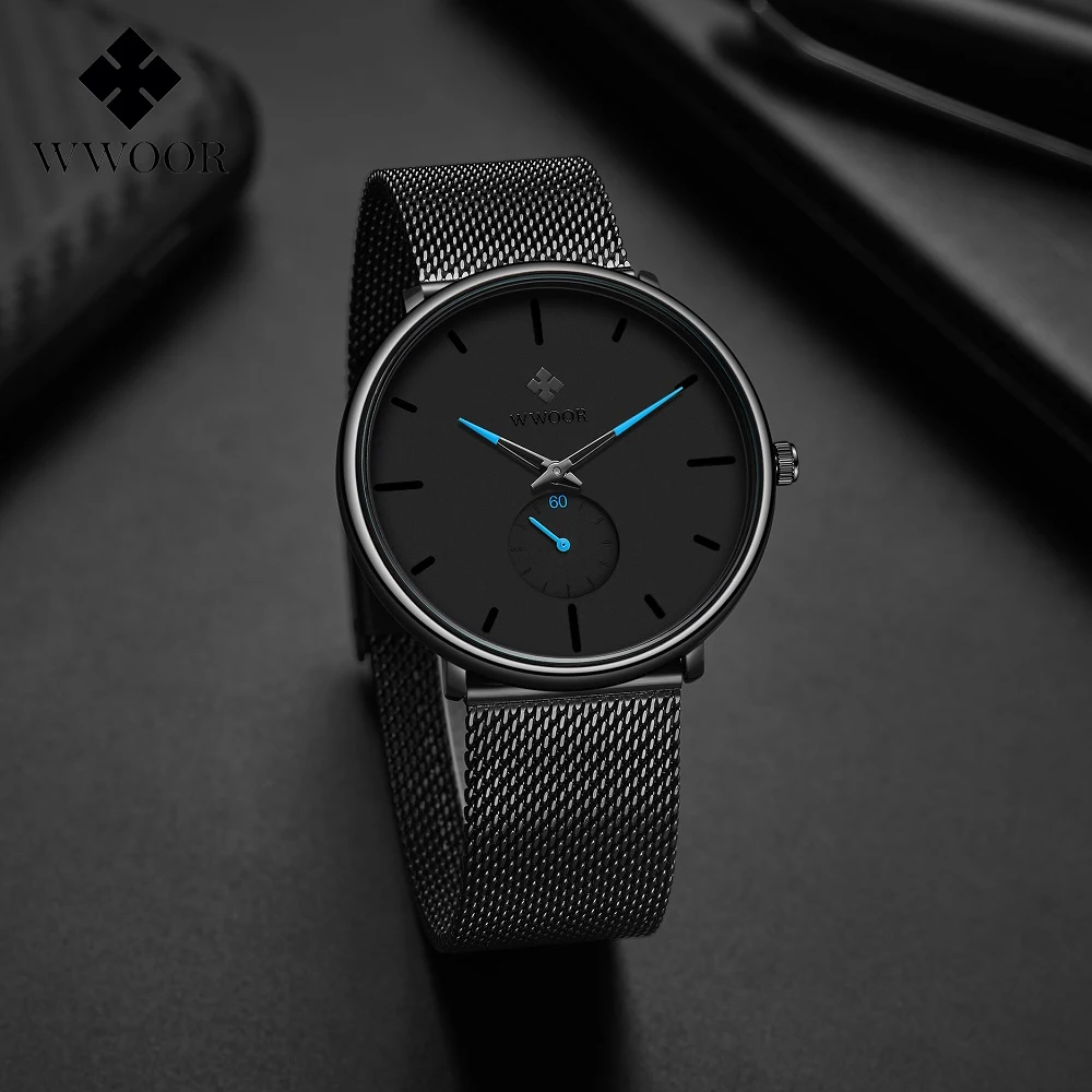 WWOOR новые мужские спортивные часы Топ бренд класса люкс ультра тонкие