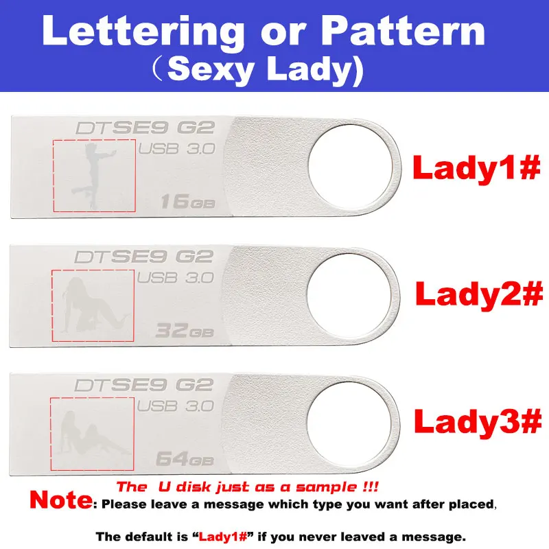 Plus Sexy Lady Флешка Kingston USB Flash Drive флешки 64 ГБ 32 ГБ 16 ГБ памяти USB3.0 металлическая ручка привода memoria U флэш- диск Pendrives U диск флешки - Цвет: Plus Sexy Lady