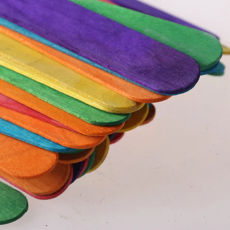 100 шт. поделки своими руками Красочные Креативные палочки для мороженого