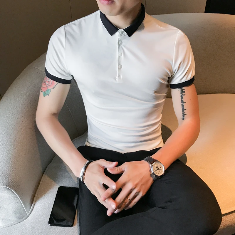 Качественная летняя рубашка поло Мужская брендовая Новинка 2020 приталенная с