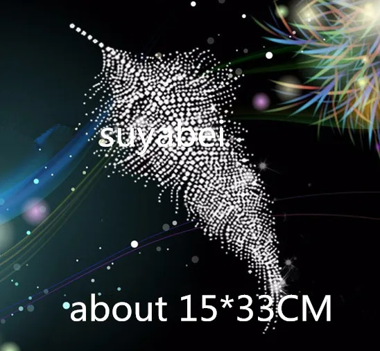 2 шт./лот Большие Перья горячая фиксация горный хрусталь мотивы фиксирующие