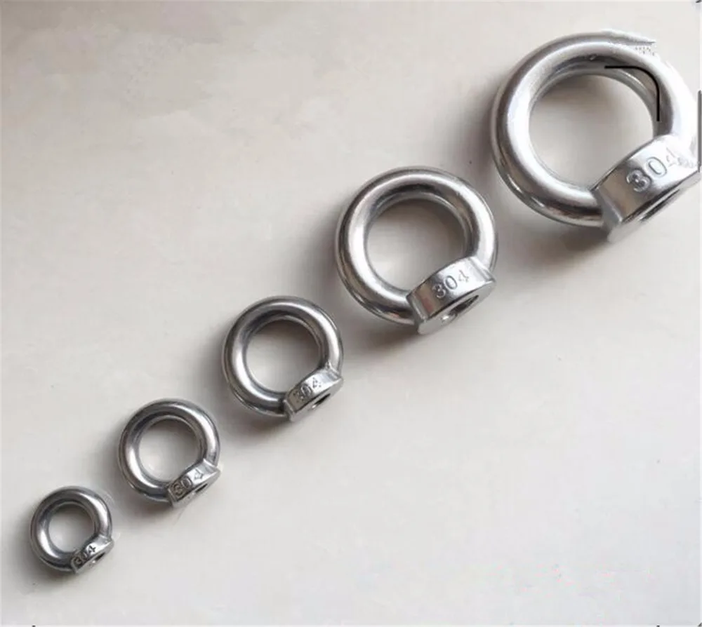 10pcs M3 M4 M5 M6 M8 M10 Eye Nut Stainless Steel Marine Lifting Eyenut Ring Loop Hole for Cable Rope | Обустройство дома