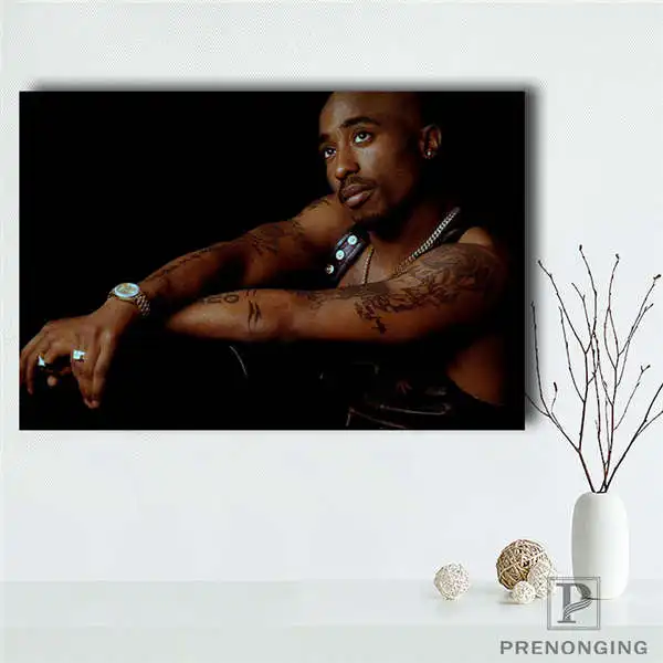 Лидер продаж, на заказ, 2pac Tupac Amaru, холст, живопись, ткань, печать, сделай сам, ткань, плакат, настенный Шелковый плакат#190114@ 07 - Цвет: Canvas Poster