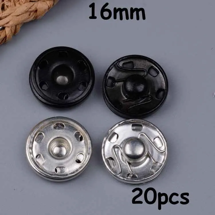 16 мм 20 шт. черный и белый два цвета кнопки невидимые на кнопке металлические