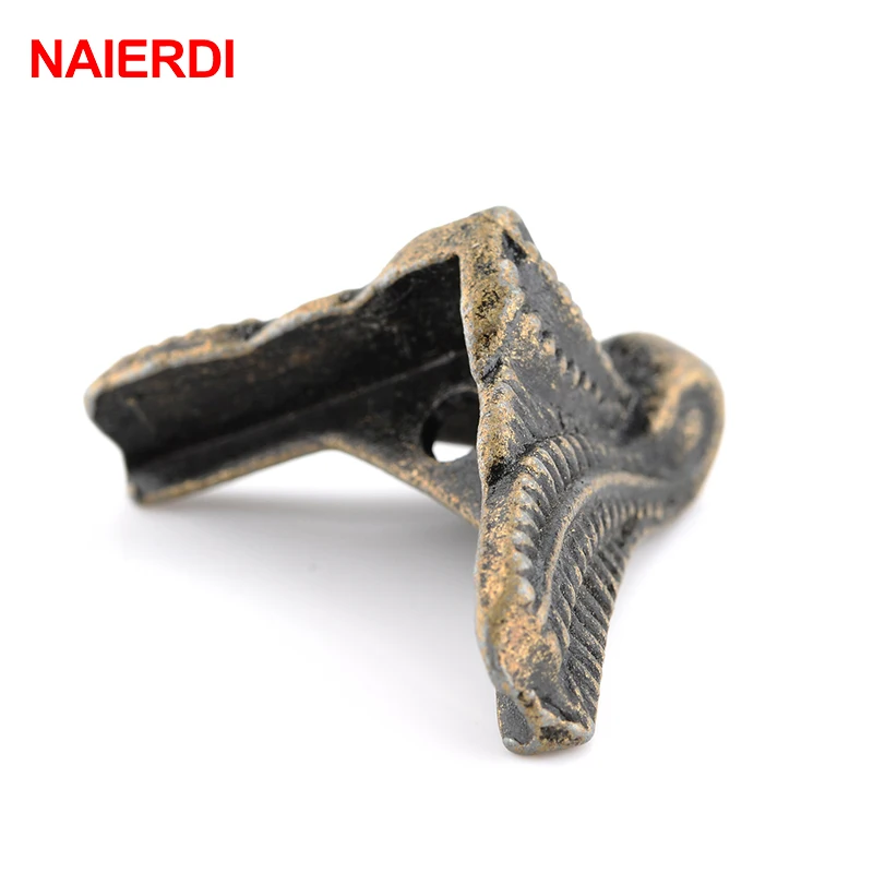 4 шт. бронзовый защитный уголок для украшений NAIERDI в античном стиле деревянный