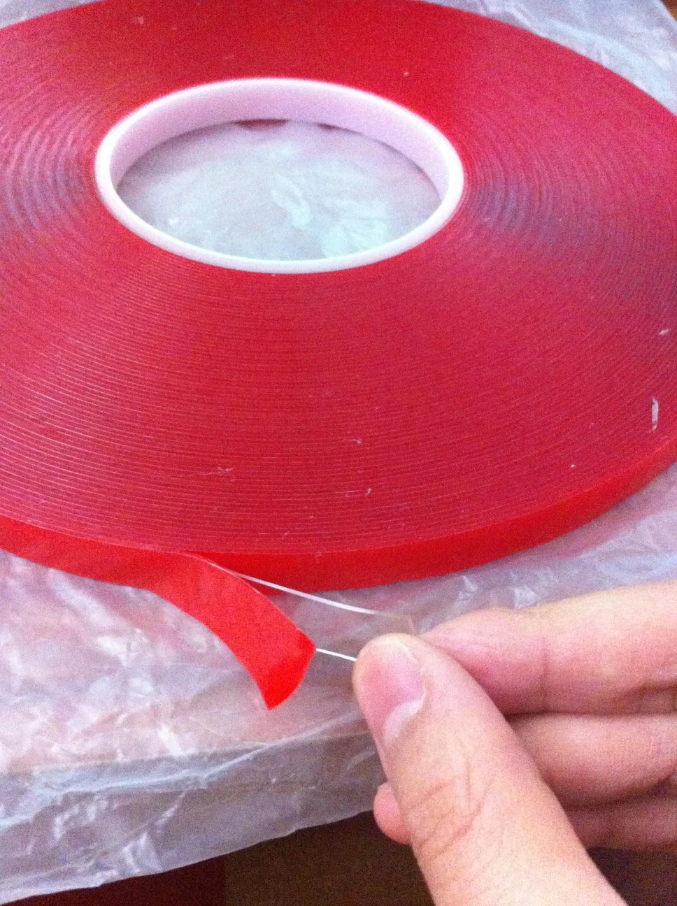 

1x 10mm*33 meters*0.8mm double sided transparent acrylic Adhesive Tape for metal / glass / marble / car accessories attachment