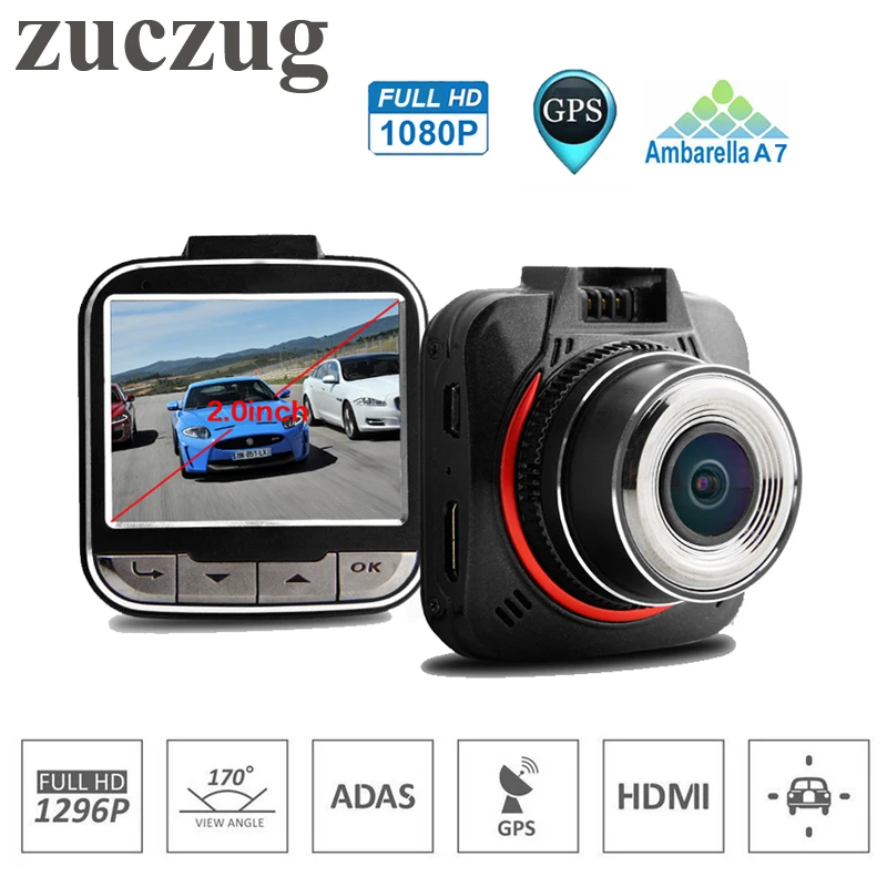 Автомобильный видеорегистратор ZUCZUG ADAS автомобильная камера Ambarella A7 Full HD 1296P 30fps 2 0