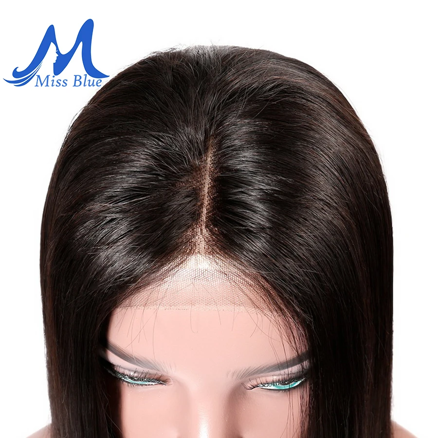 MissBlue, короткий парик из человеческих волос на кружеве, парик Боб, полный и толстый для черных женщин, натуральный цвет, бразильские волосы remy