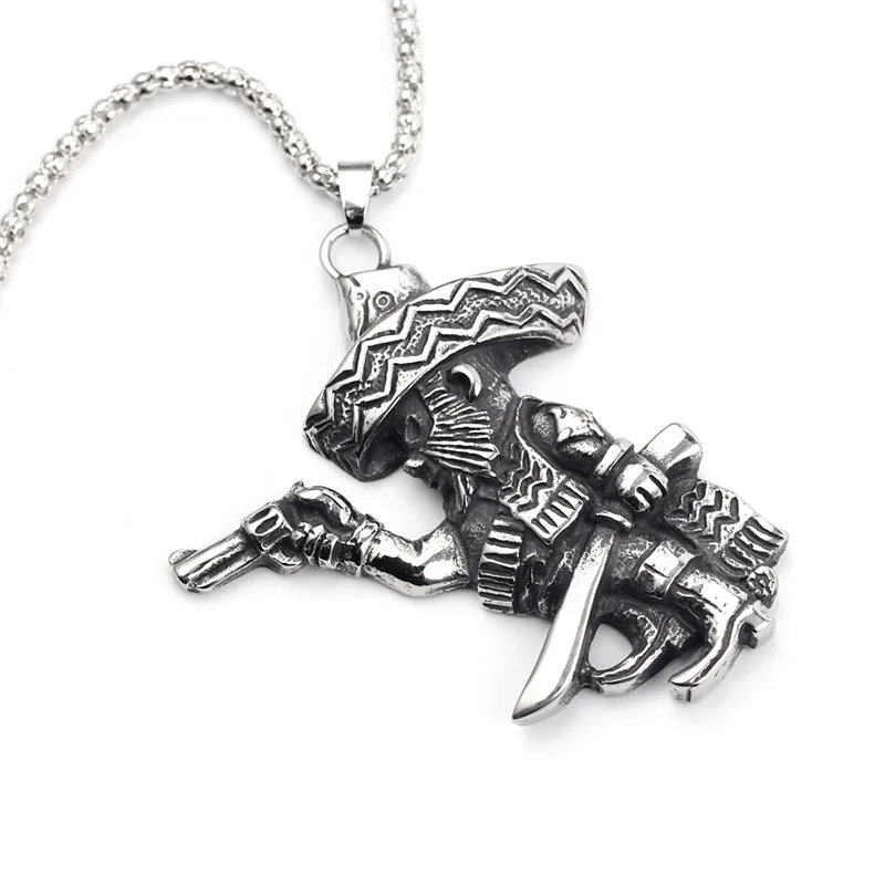 Готический Винтаж Пиратский пистолет капитан кулон ожерелье панк Длинная