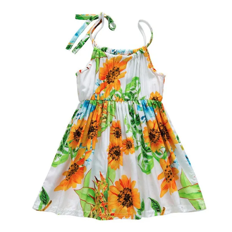 Оптовая продажа Прямая доставка детское платье без рукавов с цветочным рисунком