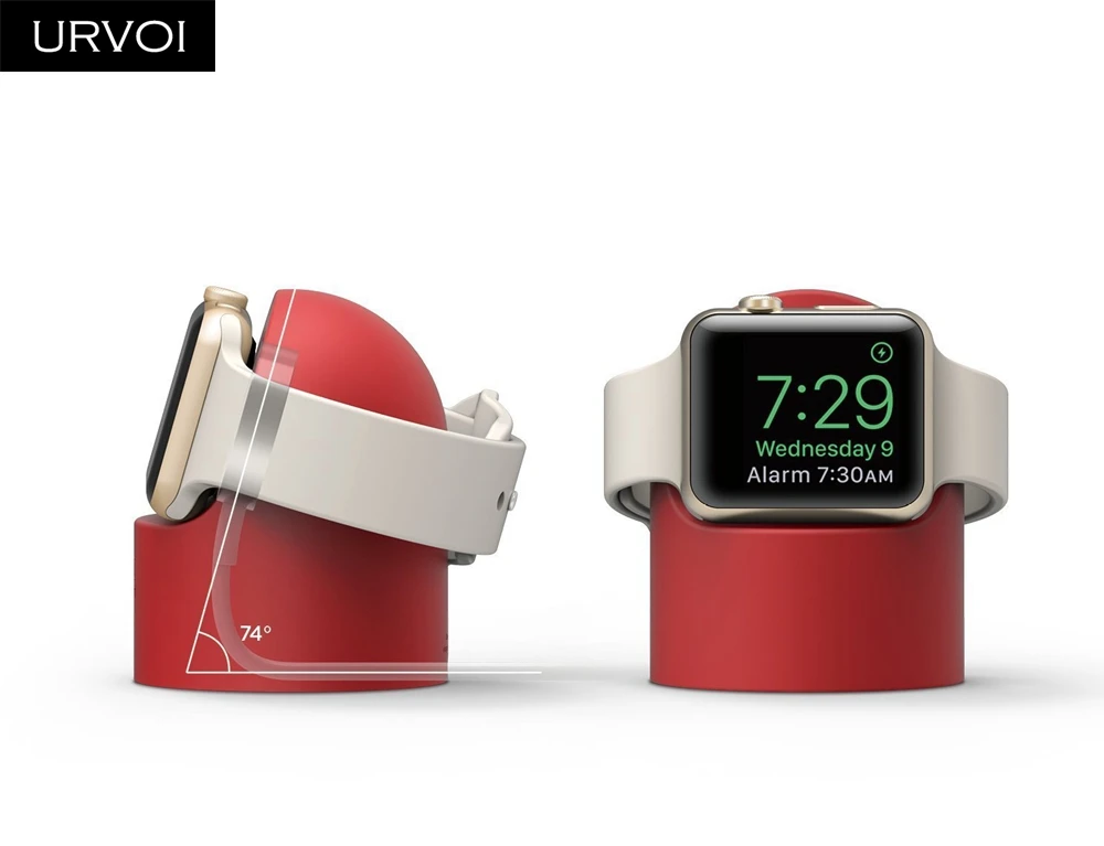 Держатель URVOI для apple watch, тумбочка для iwatch watchOS 5, держатель для ремонта, ПК, домашняя зарядная док-станция, круглая силиконовая