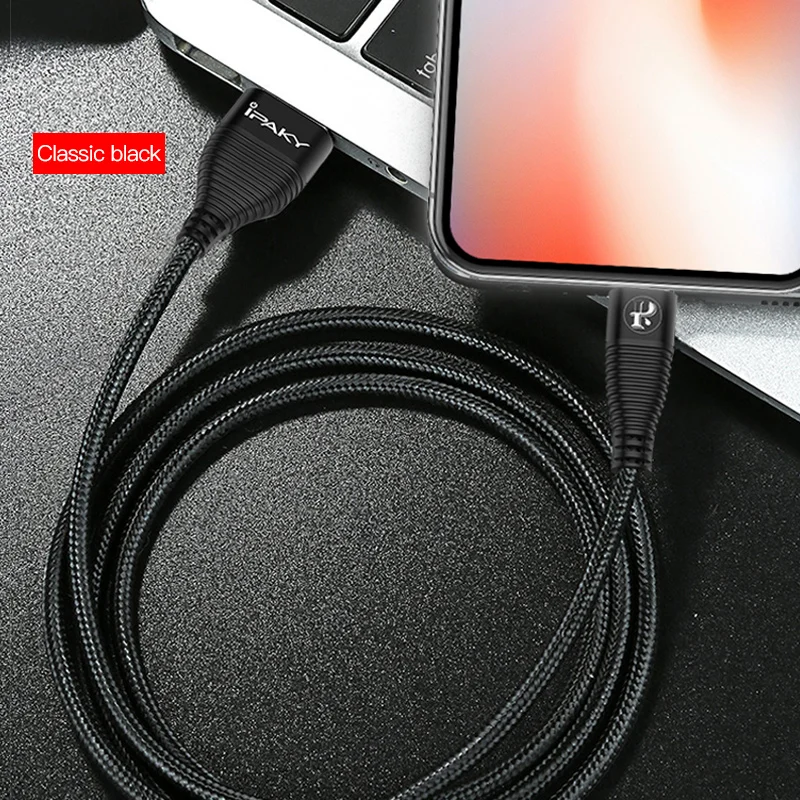IPAKY USB Cable for iPhone x Charger Charging Cable for iPhone 8 7 6 6s plus USB Data Cable Phone Cord Adapter