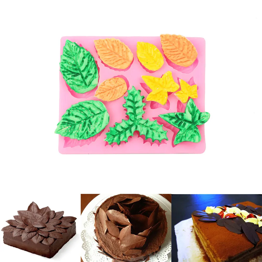 Silicone 3D 6 leaves Chocolate Soap Mold Cake Candy Baking Mould Pan Tray Molds soap silicone mold | Дом и сад