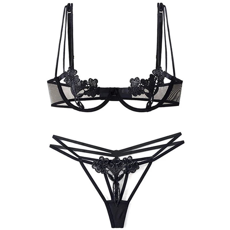 Женское сексуальное нижнее белье горячее эротическое Прозрачное с вышивкой