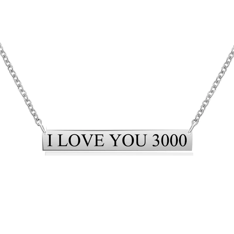 ABAICER Marvel I Love You 3000 Подвеска из нержавеющей стали ожерелья гравировка имени любовь